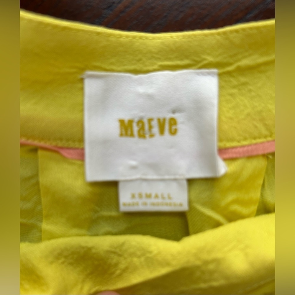 MAEVE Yellow Women's Top SIZE SMALL - Picture 2 of 6